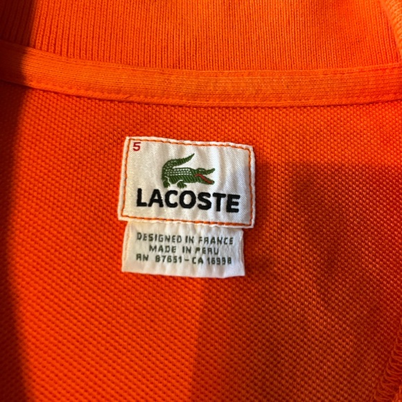 Lacoste Big Gator Polo - Large - Like new - Orange - Picture 3 of 3